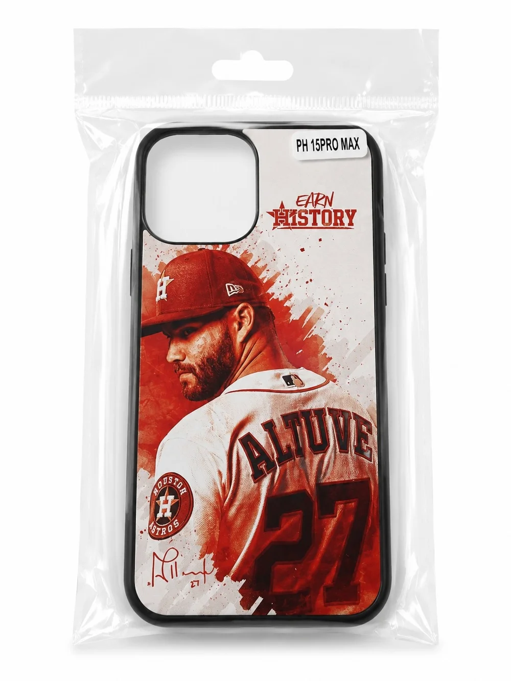 Houston Astros Jose Altuve Red Graphic iPhone 15 Pro Max Case